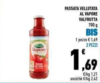 Conad PASSATA VELLUTATA AL VAPORE VALFRUTTA 700 g offerta