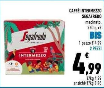 Conad CAFFÈ INTERMEZZO SEGAFREDO 250 g x2 offerta