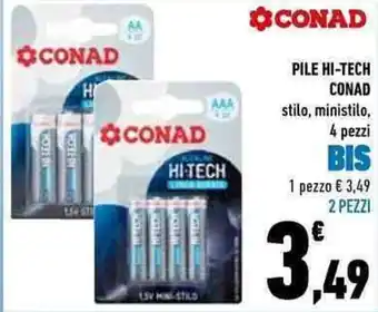 Conad PILE HI-TECH CONAD 4 pezzi offerta