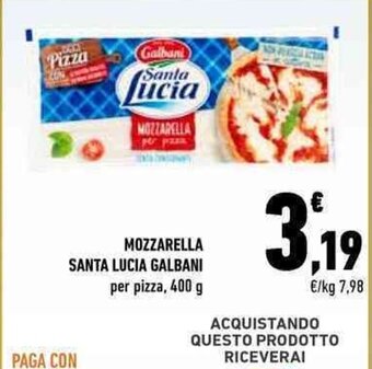 Conad MOZZARELLA SANTA LUCIA GALBANI 400 g offerta