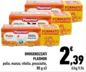 Conad OMOGENEIZZATI PLASMON 80 g x 3 offerta