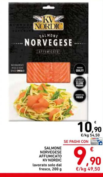 Spazio Conad SALMONE NORVEGESE AFFUMICATO KV NORDIC 200 g offerta