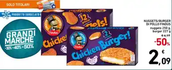 Spazio Conad NUGGETS/BURGER DI POLLO FINDUS nuggets 250 g, burger 227 g offerta