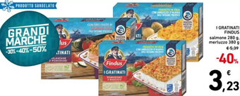 Spazio Conad I GRATINATI FINDUS salmone 280 g, merluzzo 380 g offerta