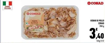 Conad KEBAB DI POLLO CONAD 350 g offerta