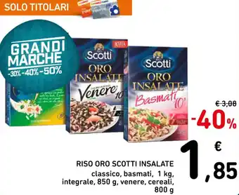 Spazio Conad RISO ORO SCOTTI INSALATE classico, basmati, 1 kg, integrale, 850 g, venere, cereali, 800 g offerta