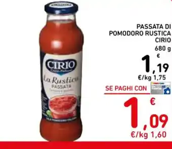 Spazio Conad PASSATA DI POMODORO RUSTICA CIRIO 680 g offerta