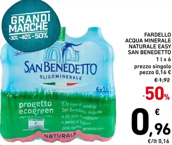 Spazio Conad FARDELLO ACQUA MINERALE NATURALE EASY SAN BENEDETTO 1 l x 6 offerta