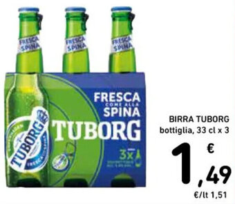 Spazio Conad BIRRA TUBORG 33 cl x 3 offerta