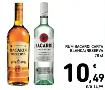 Spazio Conad RUM BACARDI CARTA BLANCA/RESERVA 70 cl offerta