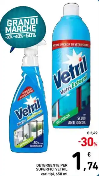 Spazio Conad DETERGENTE PER SUPERFICI VETRIL 650 ml offerta