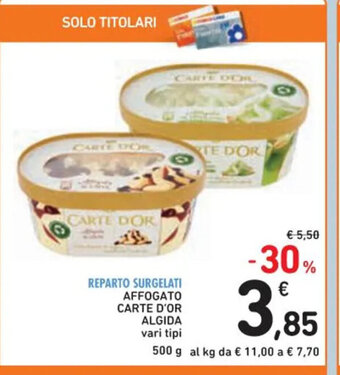 Spazio Conad REPARTO SURGELATI AFFOGATO CARTE D'OR ALGIDA vari tipi 500 g offerta