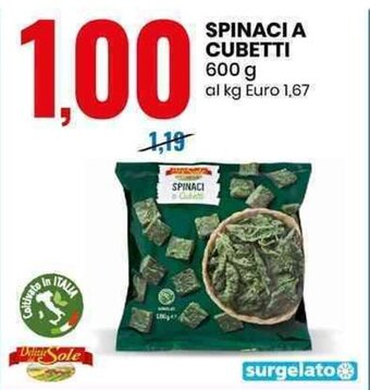 Eurospin SPINACI A CUBETTI 600 g offerta