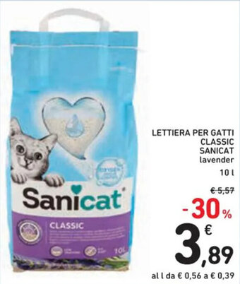 Spazio Conad LETTIERA PER GATTI CLASSIC SANICAT lavender 10 l offerta
