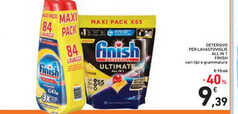 DETERSIVO PER LAVASTOVIGLIE ALL IN 1 FINISH vari tipi e grammature