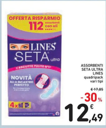 Spazio Conad ASSORBENTI SETA ULTRA LINES quadripack vari tipi offerta