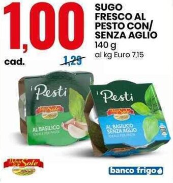 Eurospin SUGO FRESCO AL PESTO CON/ SENZA AGLIO 140 g offerta