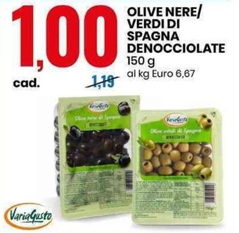 Eurospin OLIVE NERE/ VERDI DI SPAGNA DENOCCIOLATE 150 g offerta