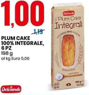 Eurospin PLUM CAKE 100% INTEGRALE, 6 PZ 198 g offerta