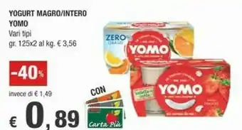 Crai Yomo Yogurt Magro Zero % Grassi offerta
