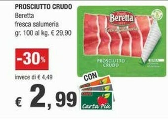 Crai Beretta Prosciutto Crudo 100 G(ml) offerta