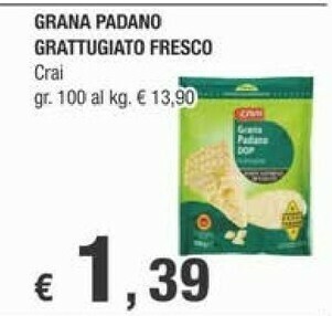 Crai Crai Grana Padano Grattugiato Fresco offerta