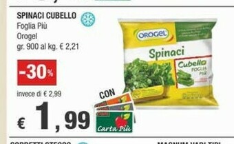 Crai Orogel Spinaci Cubello Foglia Più I Vegetali offerta