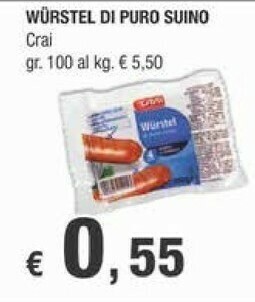 Crai Crai Wurstel Di Puro Suino offerta