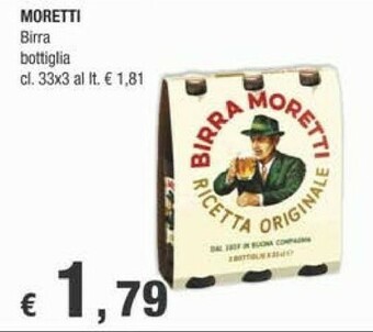 Crai Birra Moretti - Birra Ricetta Originale 990 G(ml) offerta