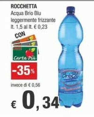 Crai Rocchetta Acqua Minerale Naturale Leggermente Frizzante Brio Blu 1500 G(ml) offerta