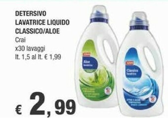 Crai Crai Detersivo Lavatrice Liquido Classico offerta