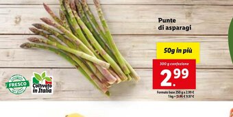 Lidl Punte di asparagi 300 g confezione offerta