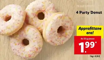 Lidl 4 Party Donut 4x 53 g pezzo offerta