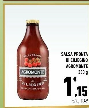 Conad Agromonte Salsa Pronta Di Pomodorino Ciliegino 330 G(ml) offerta