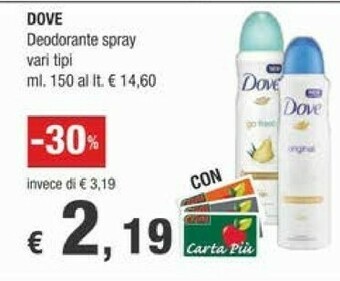 Crai Dove Deodorante Spray offerta