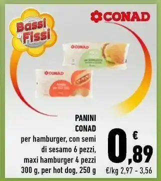 Conad Conad - Panini Per Hamburger 300 G(ml) offerta