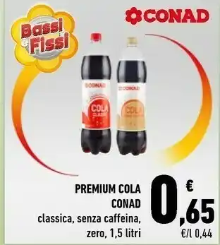 Conad Conad - Premium Cola Zero Zuccheri 1500 G(ml) offerta