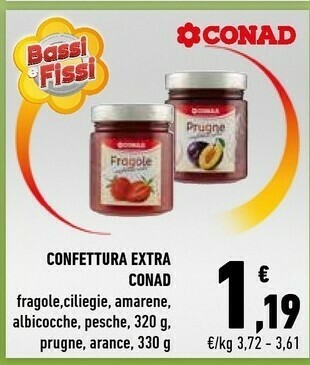 Conad Conad - Fragole Confettura Extra 320 G(ml) offerta