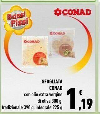 Conad Conad - Sfogliata Con Olio Extravergine Di Oliva 300 G(ml) offerta