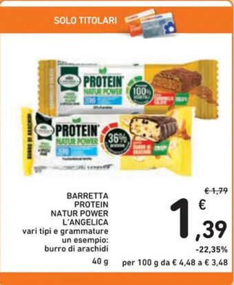 Spazio Conad BARRETTA PROTEIN NATUR POWER L'ANGELICA 40 g offerta