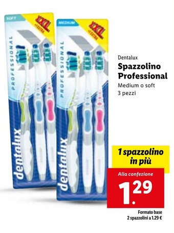 Lidl Dentalux Spazzolino Professional 3 pezzi offerta
