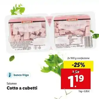 Lidl Salumeo Pancetta Dolce A Cubetti 200 G(ml) offerta