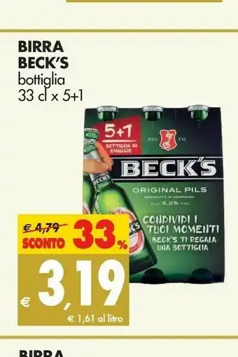 Tigros Beck's - Birra 330 G(ml) offerta