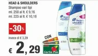 Crai Head & Shoulders 8001841412160 Shampoo Per Capelli Unisex Non Professionale 250 Ml offerta