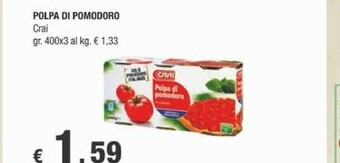 Crai Crai - Polpa di Pomodoro a Cubetti Gustosa e Profumata 1200 g(ml) offerta