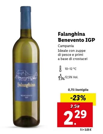 Lidl Falanghina Benevento IGP 0,75 l bottiglia offerta