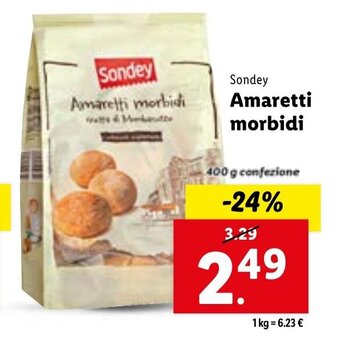 Lidl Sondey Amaretti morbidi 400 g confezione offerta