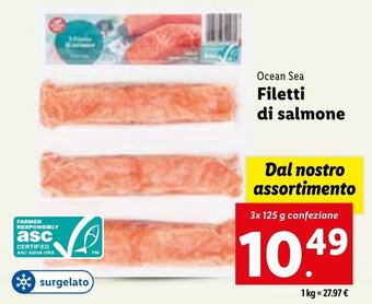 Lidl Ocean Sea Filetti di salmone 3x 125 g confezione offerta