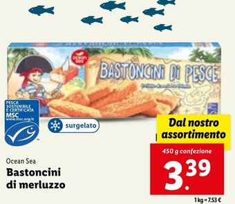Lidl Ocean Sea Bastoncini di merluzzo 450 g confezione offerta