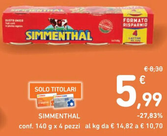 Spazio Conad SIMMENTHAL conf. 140 g x 4 pezzi offerta